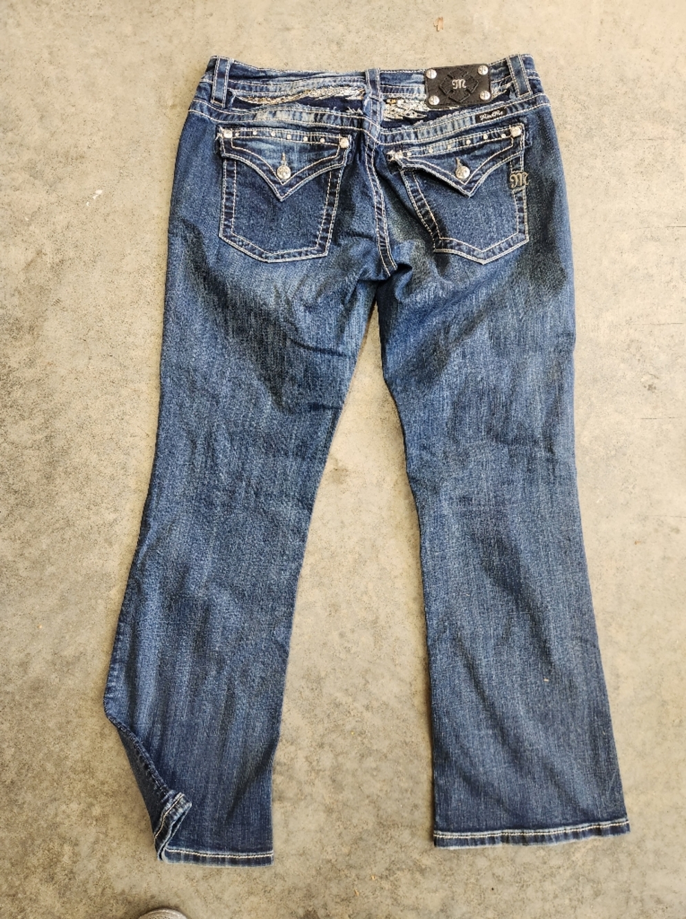 Miss Me Women's Embellished Blue Bootcut Jeans 33 Plus - Picture 5 of 7
